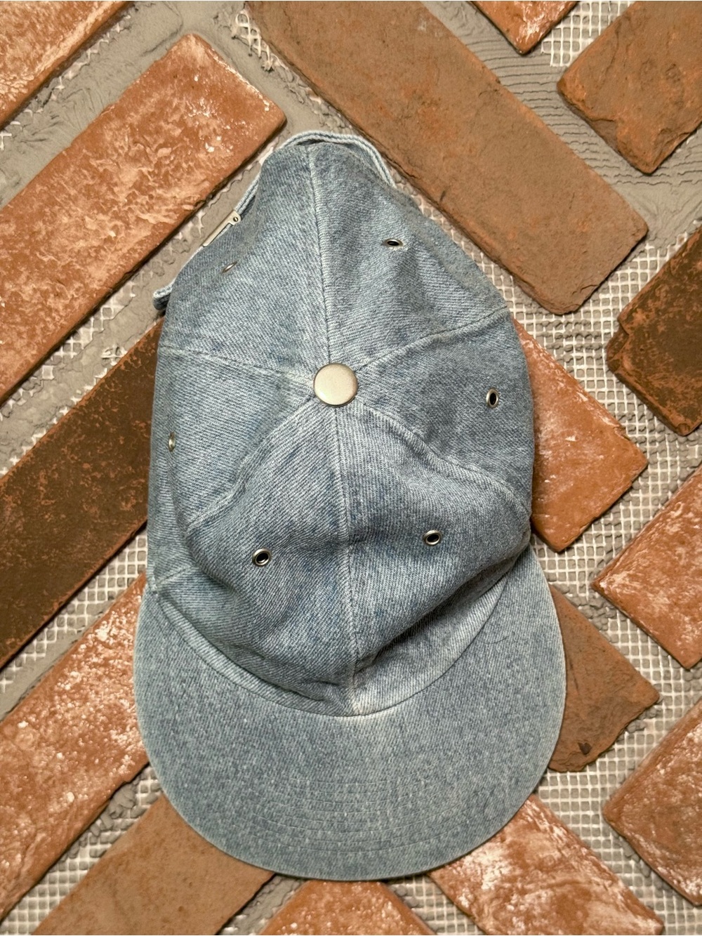 Vintage 90s/Y2K Distressed Blue Denim Dad Hat Baseball Cap